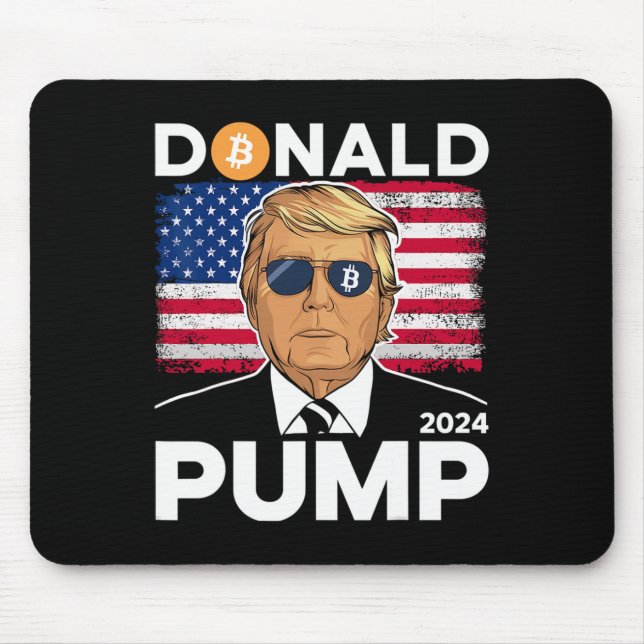 Mousepad Pump Bitmoney Funny Trump 2024 Crypto (Frente)