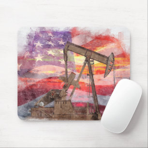 Mousepad Pumpjack silhueta pastel desenho americano Bandeir