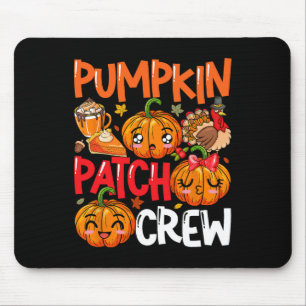 Mousepad Pumpkin Cute Patch Crew Ação de Graças Queda Turqu