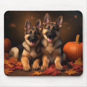 Mousepad Pumpkin da Delícia de Outono de german shepherd