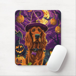 Mousepad Pumpkin de Bruxas de Bruxas do Red Setter Irlandês