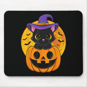 Mousepad Pumpkin de Chapéu de Bruxa Negra do Halloween