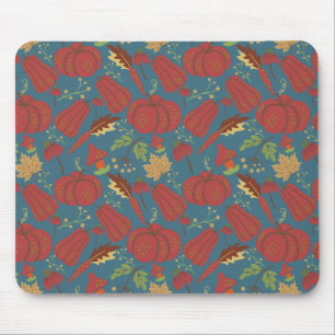Mousepad Pumpkin e cenoura, sem costura, padrão vermelho e 
