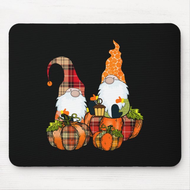 Mousepad Pumpkin Gnomos Queda do outono Cute Halloween Than (Frente)