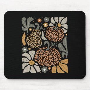 Mousepad Pumpkin Leopardo com Flores Boho Floral Graças