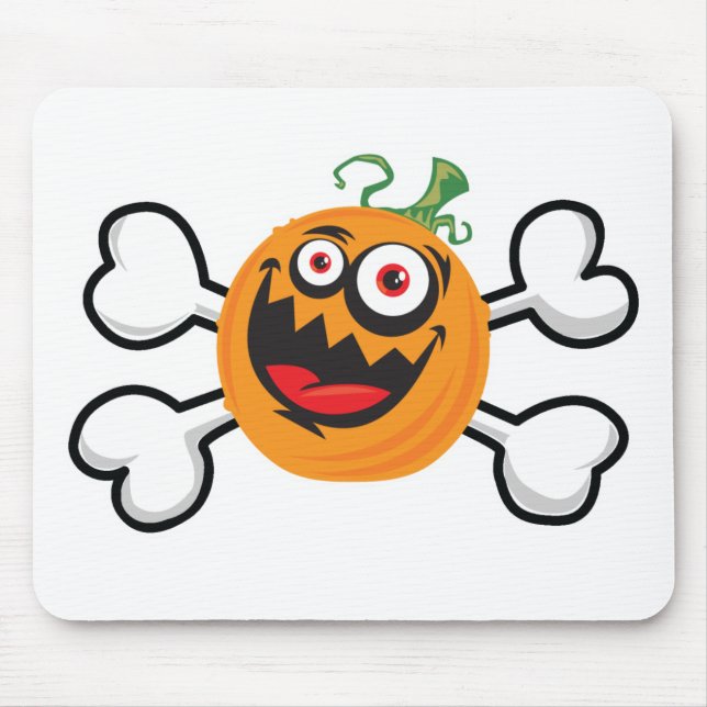 Mousepad Pumpkin Louco Crânio e Crossbones (Frente)
