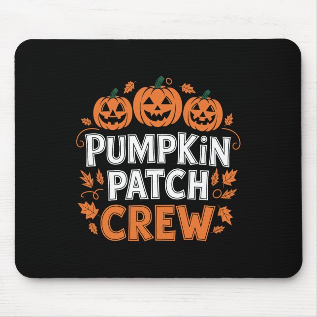 Mousepad Pumpkin Patch Crew Engraçado Pumpkin Patch Obrigad (Frente)