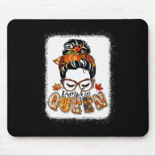 Mousepad Pumpkin Queen Messy Bun Fall Pumpkin Fall Vibes Au