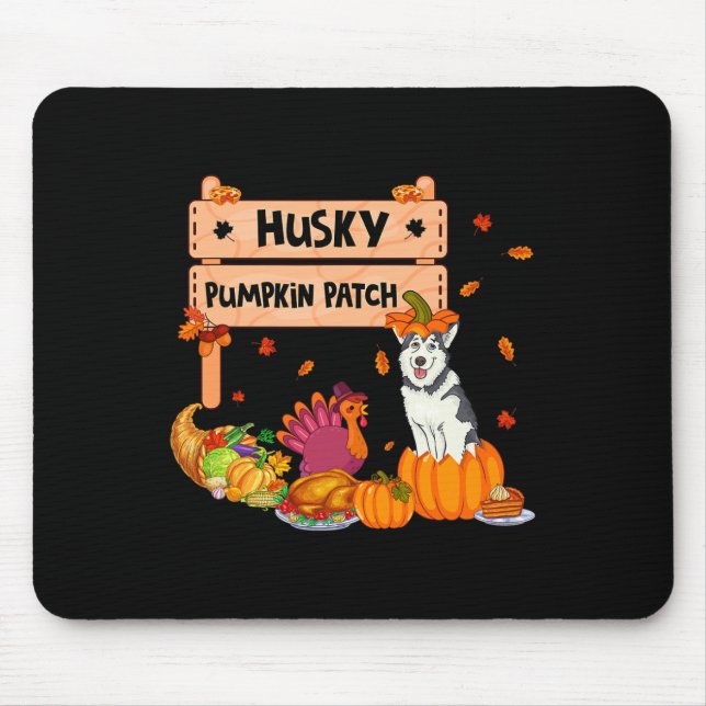 Mousepad Pumpkin rouco Cão De Ação De Graças Na Pumpkin Fa (Frente)