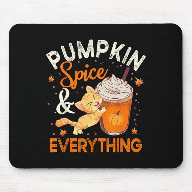 Mousepad Pumpkin Spice All Cat Lover Fa Autumn Fa (Frente)