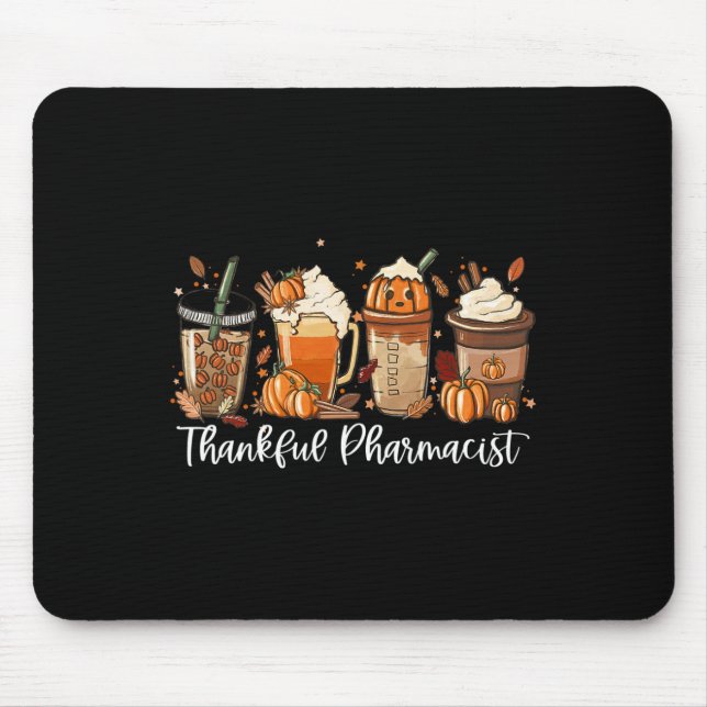 Mousepad Pumpkin Spice Latey Queda Café Lover Graças Pha (Frente)
