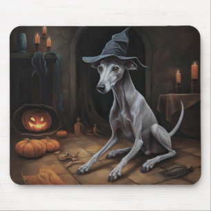Mousepad Pumpkins Cachorro Italiano de Greyhound Assustador
