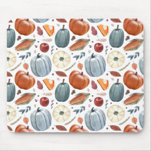 Mousepad Pumpkins de queda e padrão de folhas de outono