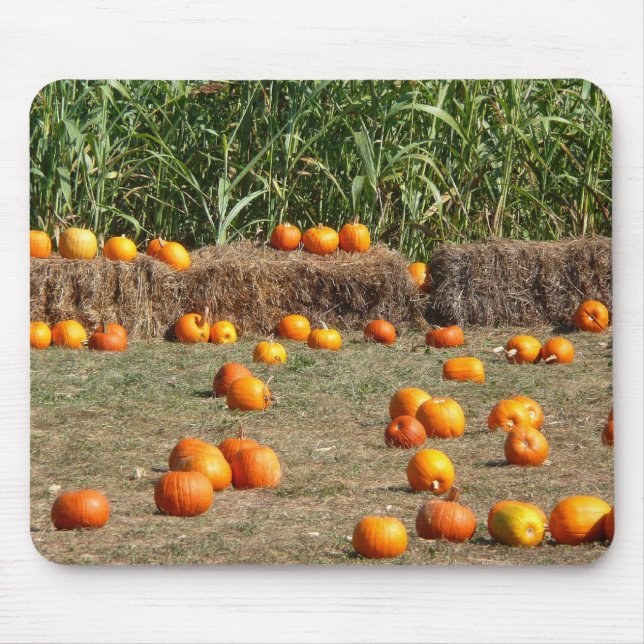 Mousepad Pumpkins, Milho e Fotografia de Colheita de outono (Frente)