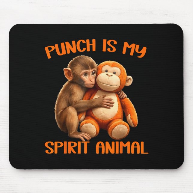 Mousepad Punch é o espírito animal meme do macaco punch fof (Frente)