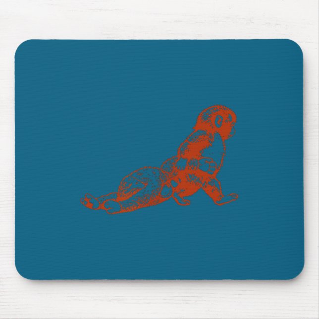 Mousepad Punch monkey plush cute baby monkey with plushie (Frente)