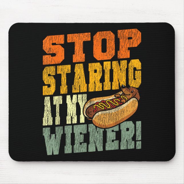 Mousepad Punheta de Humor de Cachorro-Quente Safado Para de (Frente)