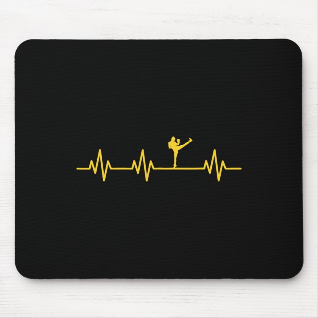 Mousepad Punho Boxer Kickboxing Linha Da Vida Batida Do Cor (Frente)