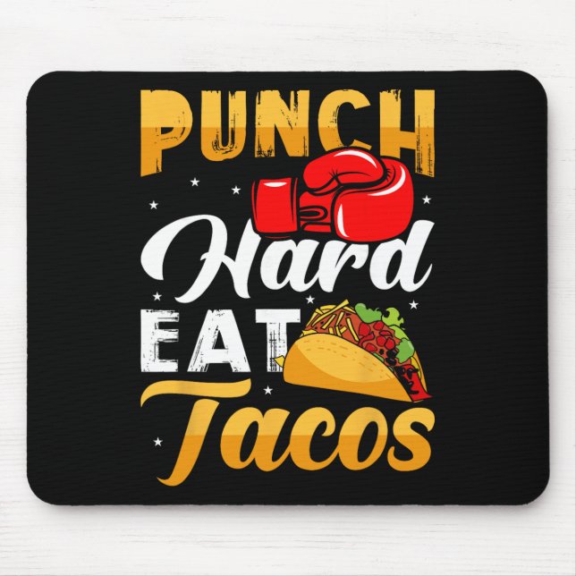 Mousepad Punho Forte Coma Tacos - Boxe Kickboxing Kickboxer (Frente)