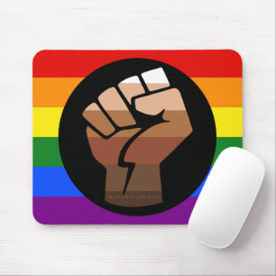 Mousepad Punho levantado da bandeira de cor de gente queer 