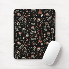 Mousepad Punk Rock Pattern - Negrito e rebelde