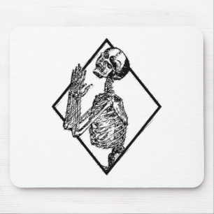 Mousepad Punk Skeleton Mãos Rezando Gótico Metal Halloween 
