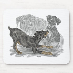 Mousepad Puppies Doberman Pinscher Jogados