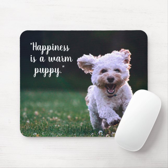Mousepad Puppy branco adorável (Com mouse)