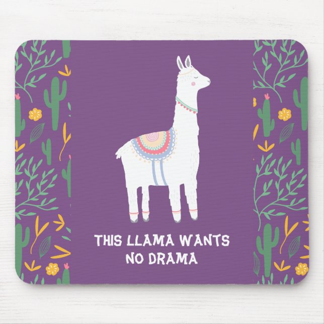 Mousepad Puro Este Lama Não Quer Drama (Frente)