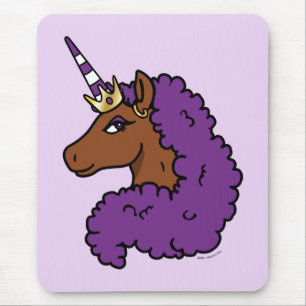 Mousepad Purple Afro Unicorn