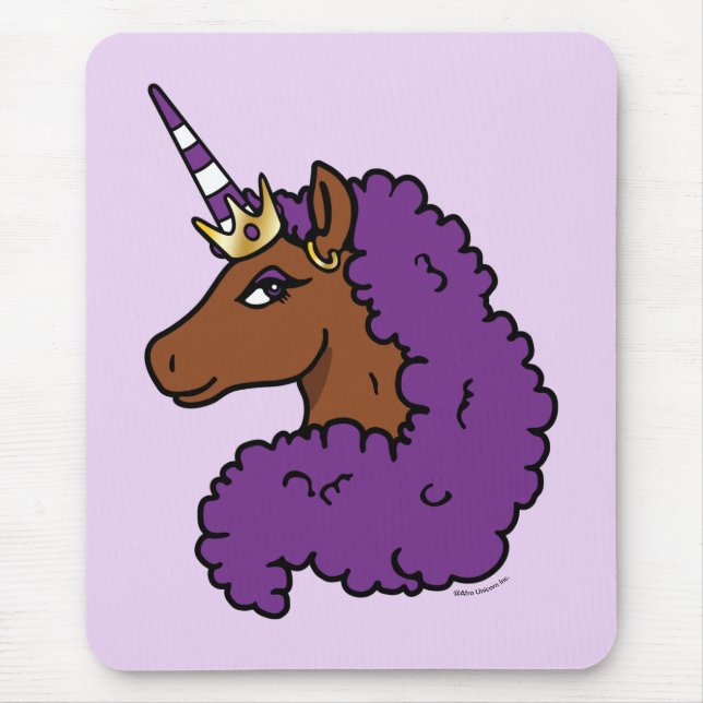 Mousepad Purple Afro Unicorn (Frente)
