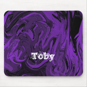 Mousepad Purple and black marble polished