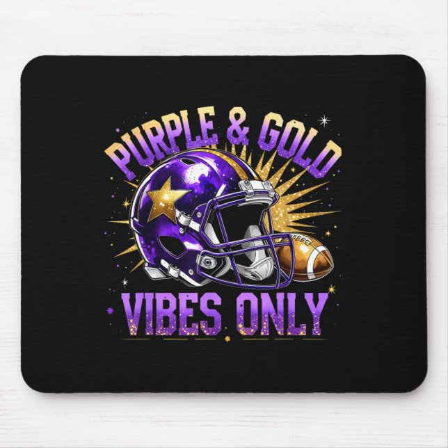 Mousepad Purple And Gold Vibes Only Football Fan Gift  (Frente)