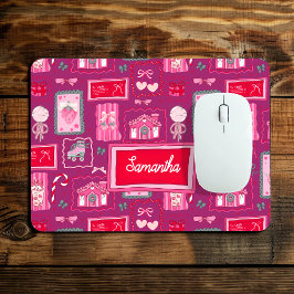Mousepad Purple Coquette aesthetic girly whimsical pattern