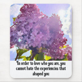 Mousepad purple Floral photo bouquet inspirational phrase