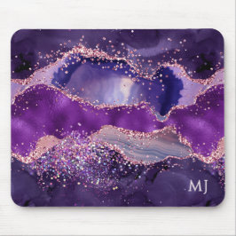 Mousepad Purple Glittery Agate Texture