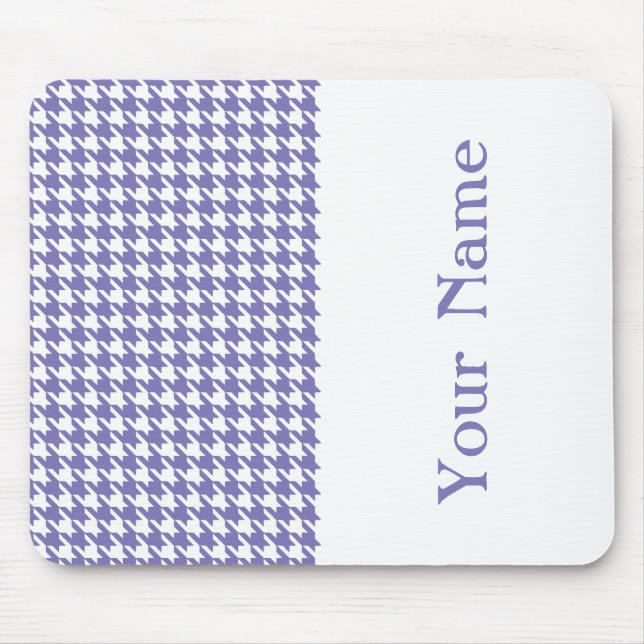 Mousepad Purple Modern Houndstooth com nome (Frente)