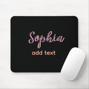 Mousepad púrpura adicionar nome menina chefe texto preto el