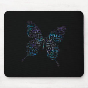 Mousepad Púrpura Borboleta Fibra Guerreira Sensibilização P