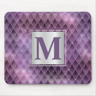Mousepad Púrpura Brilhante Ombre & Escamas de Dragão com Br