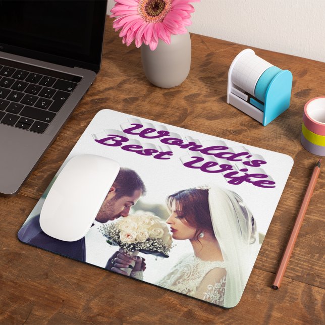 Mousepad Púrpura de foto da esposa (Criador carregado)