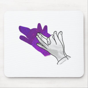 Mousepad Púrpura de Lobo Silhouette de Mão