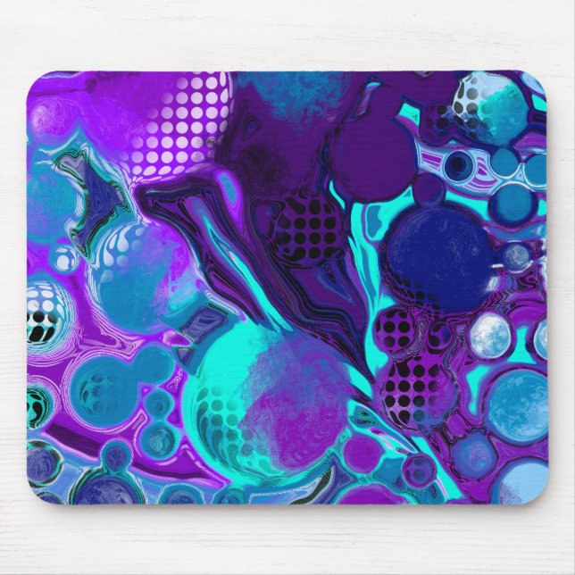 Mousepad Púrpura e Abstrato de cor azul (Frente)
