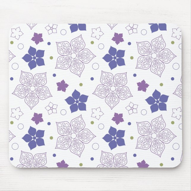 Mousepad Púrpura e flor verde (Frente)