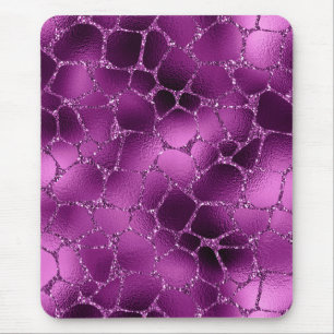 Mousepad Púrpura Glitter Girafa Glam Roxo Padrão
