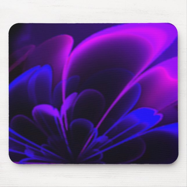 Mousepad Púrpura Indigo Estilizou Metade Corolla Flor (Frente)
