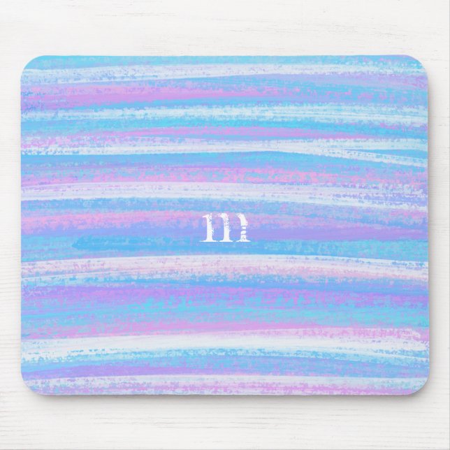 Mousepad Púrpura Rosa-Rosa Pincelada Stripes Acrílicas Pint (Frente)