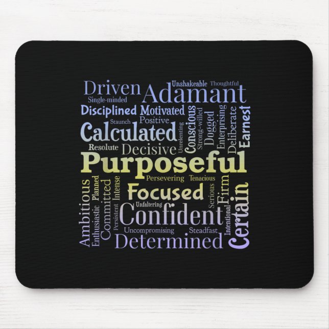 Mousepad Purseful Word Cloud Art Achiever Motivation Insrat (Frente)