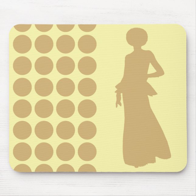 Mousepad Putty Cream Neutral Dots Fashion Silhouette (Frente)