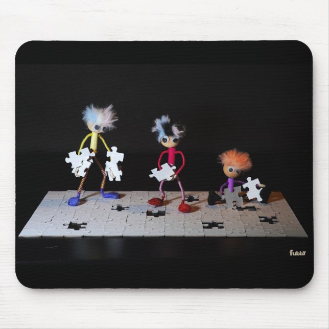 Mousepad Puzzel humor met de Fubby's. (Frente)